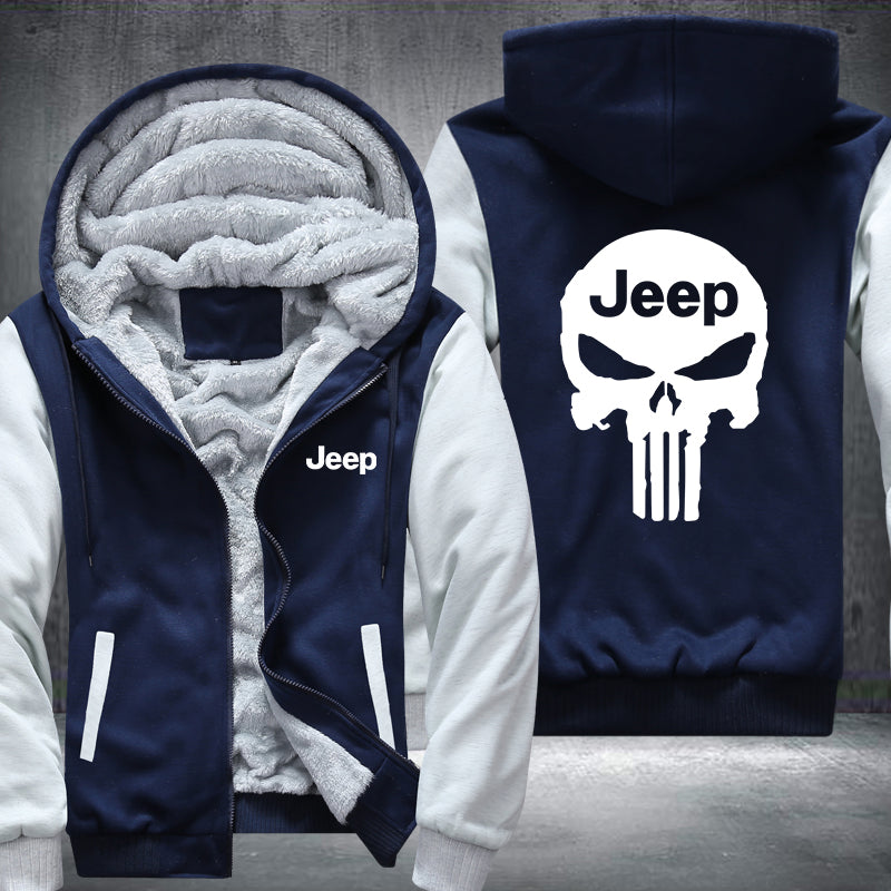 Skull Jeep Fleece Hoodies Jacket