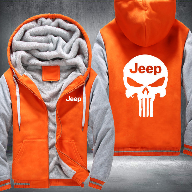 Skull Jeep Fleece Hoodies Jacket