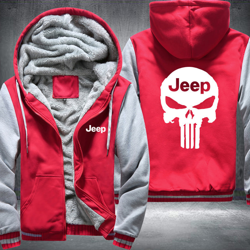 Skull Jeep Fleece Hoodies Jacket