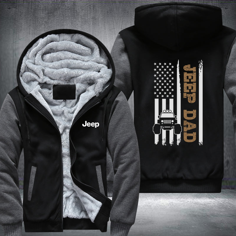 Jeep dad Fleece Hoodies Jacket