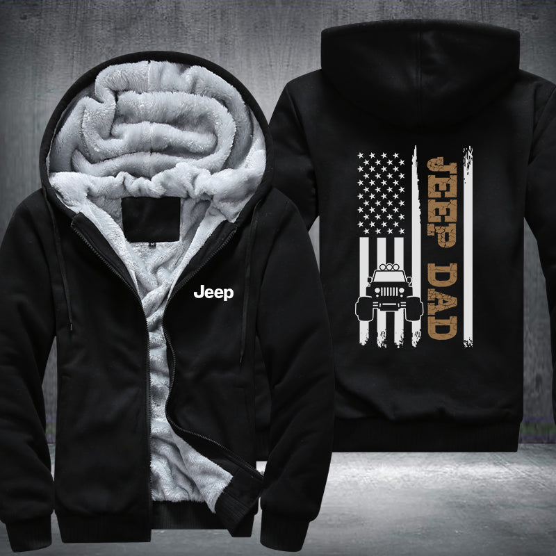 Jeep dad Fleece Hoodies Jacket