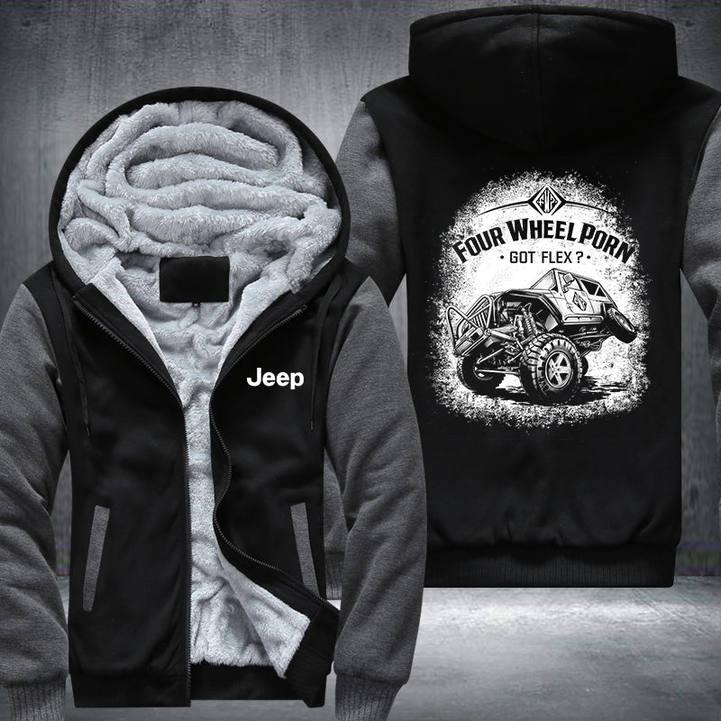 JEEP four wheel porn got flex? Fleece Hoodies Jacket