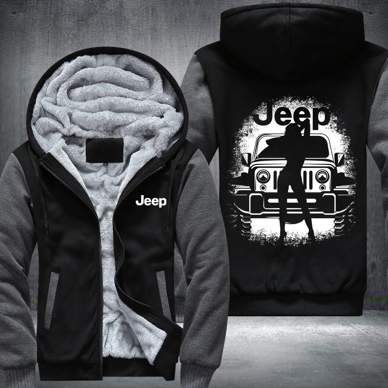 Front Sexy JEEP Fleece Hoodies Jacket