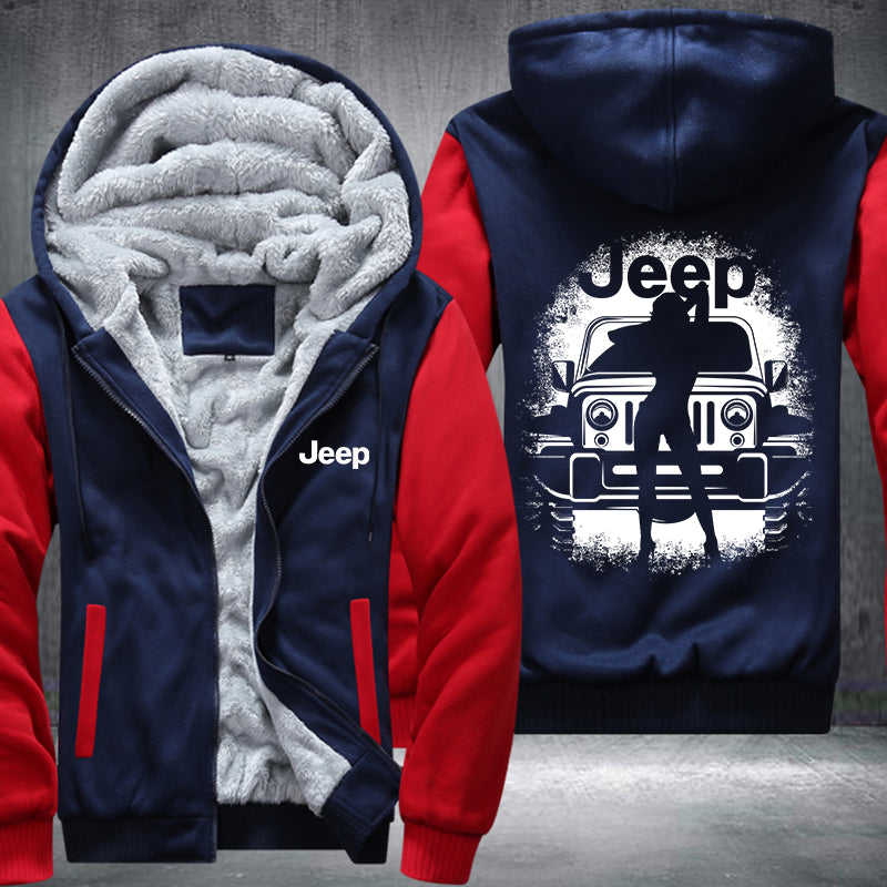 Front Sexy JEEP Fleece Hoodies Jacket