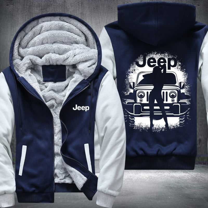 Front Sexy JEEP Fleece Hoodies Jacket