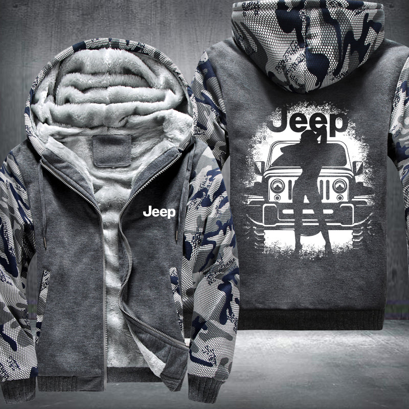 Front Sexy JEEP Fleece Hoodies Jacket