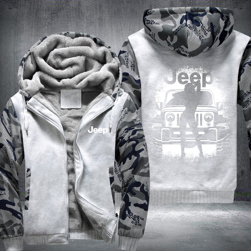 Front Sexy JEEP Fleece Hoodies Jacket