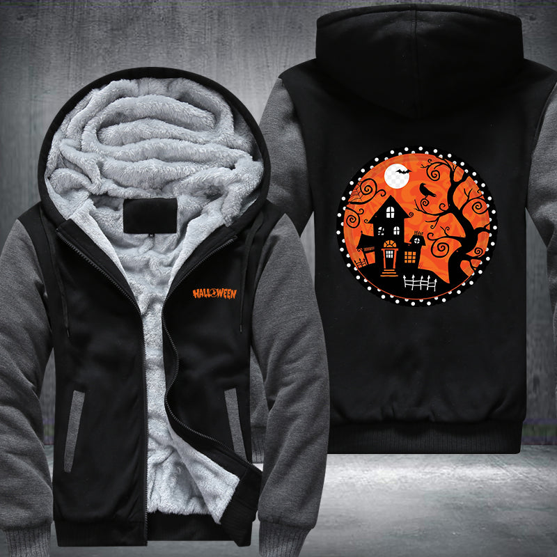 Halloween scary house Fleece Hoodies Jacket