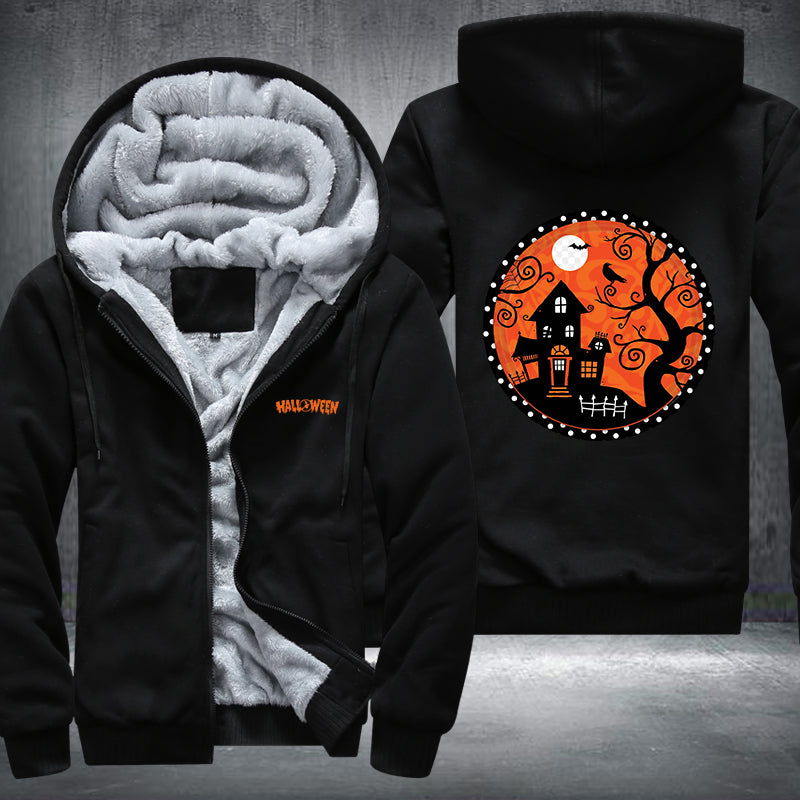 Halloween scary house Fleece Hoodies Jacket
