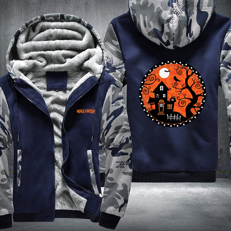 Halloween scary house Fleece Hoodies Jacket