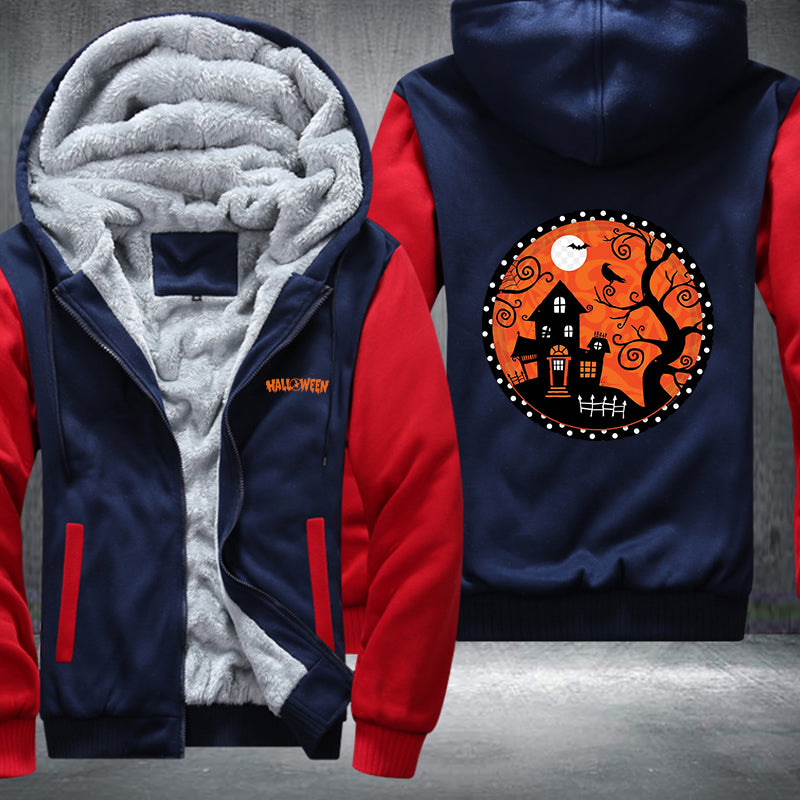 Halloween scary house Fleece Hoodies Jacket