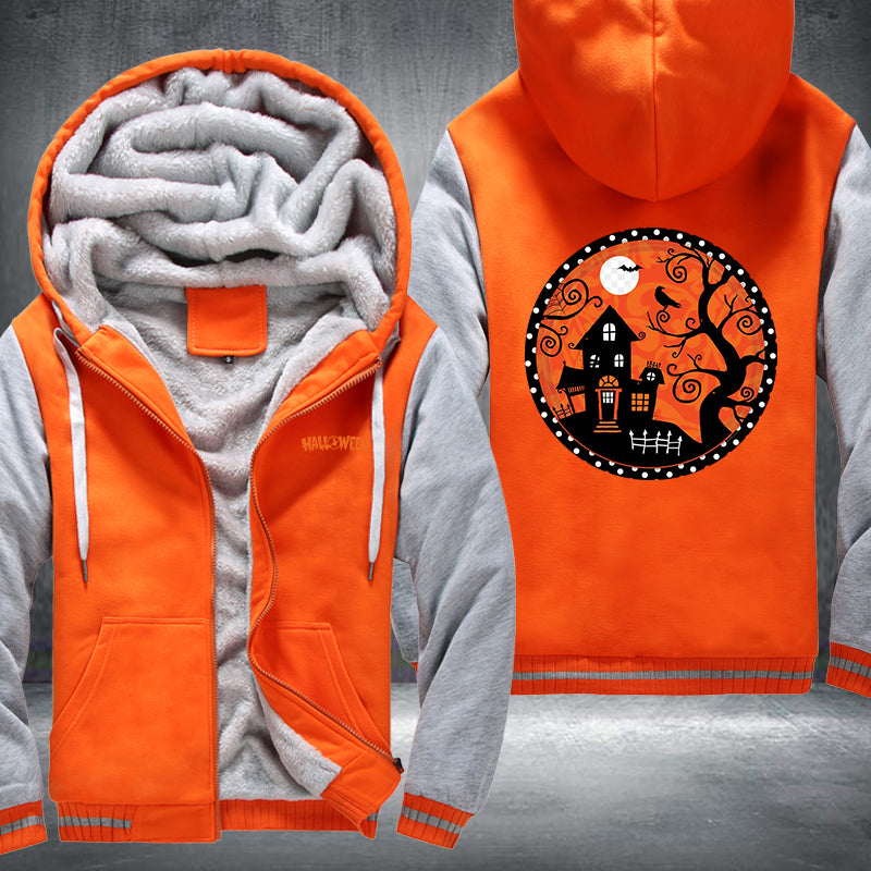 Halloween scary house Fleece Hoodies Jacket