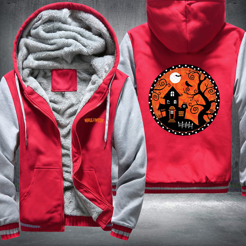Halloween scary house Fleece Hoodies Jacket