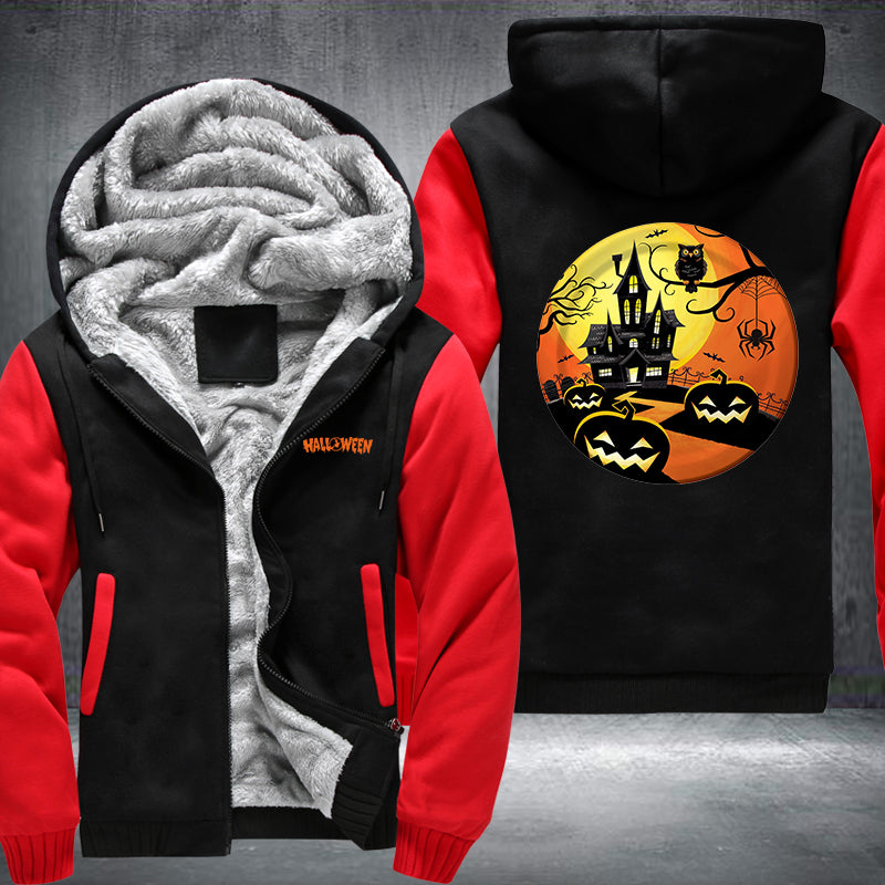 Halloween house Fleece Hoodies Jacket