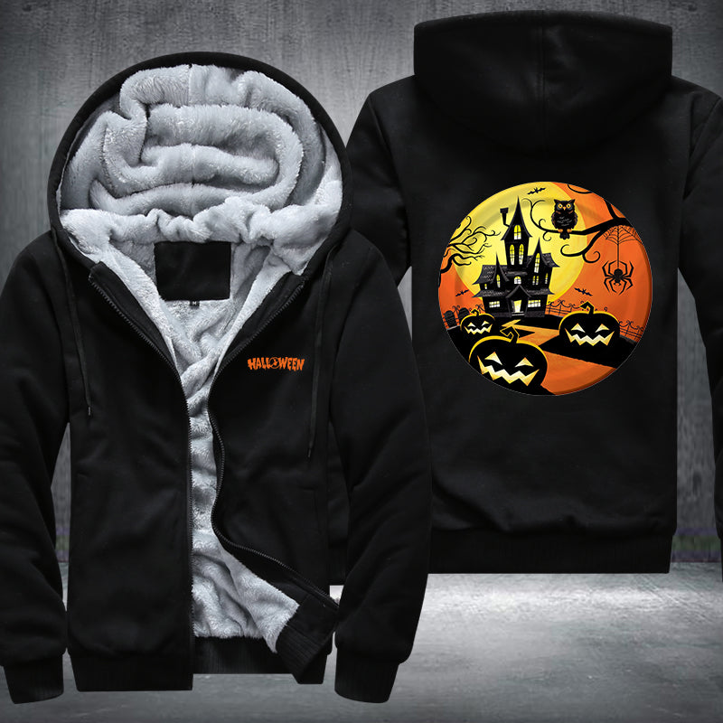 Halloween house Fleece Hoodies Jacket