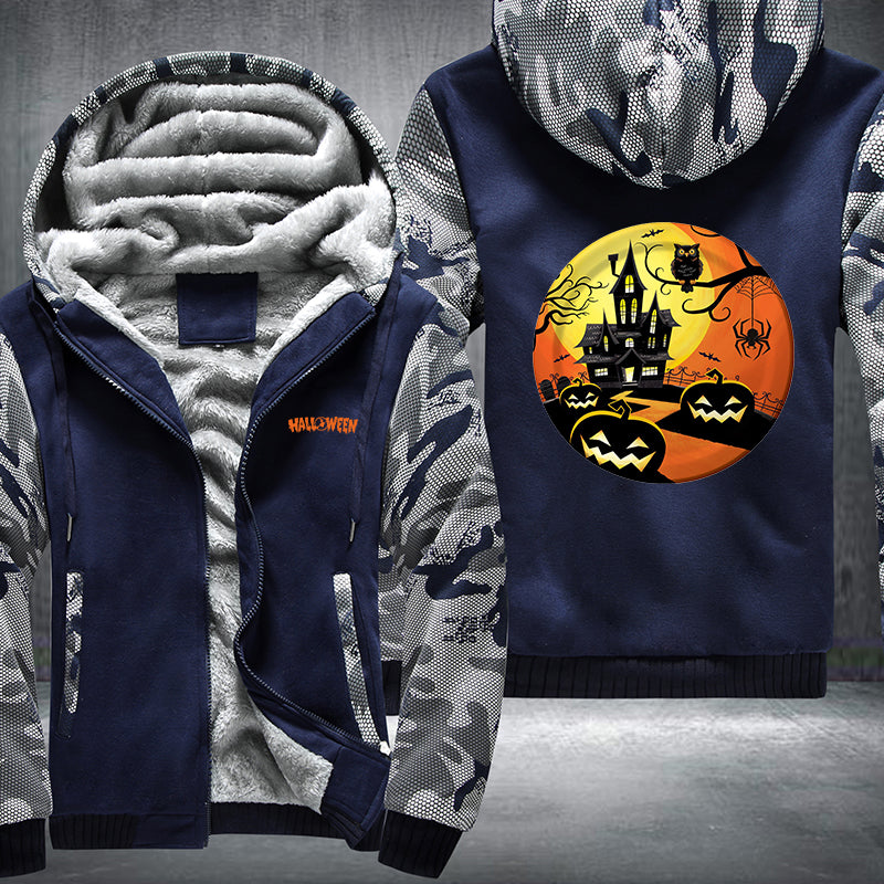 Halloween house Fleece Hoodies Jacket