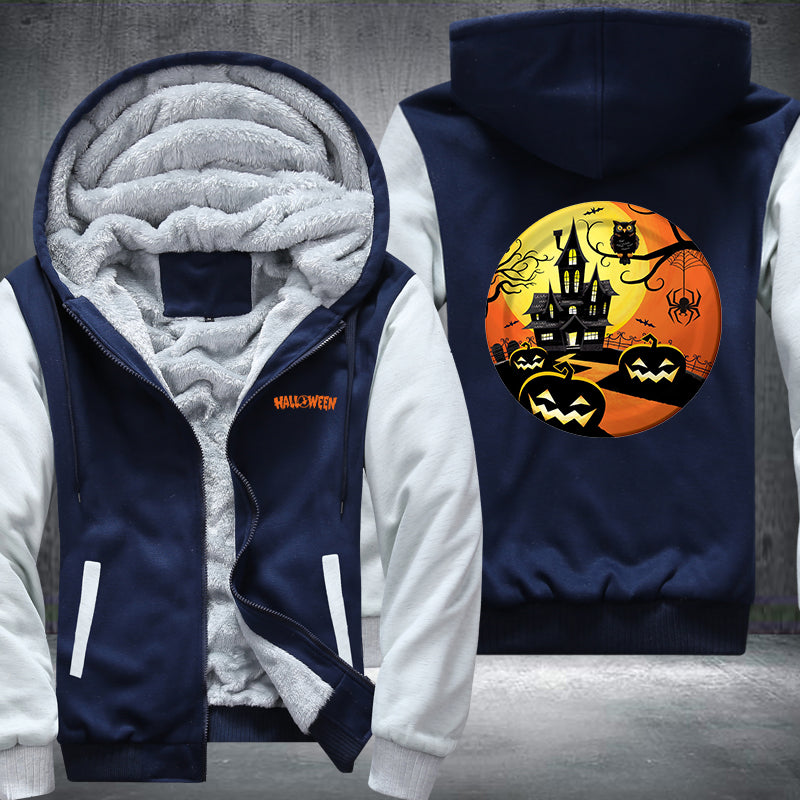 Halloween house Fleece Hoodies Jacket
