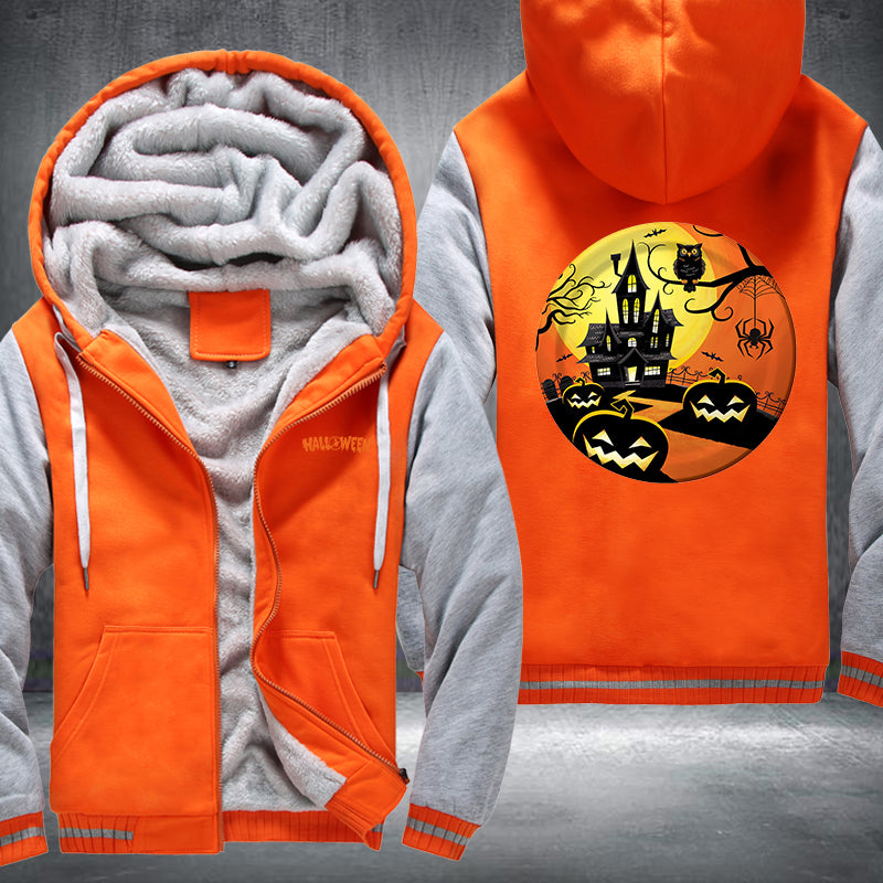 Halloween house Fleece Hoodies Jacket