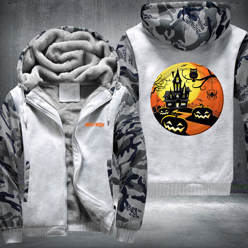 Halloween house Fleece Hoodies Jacket