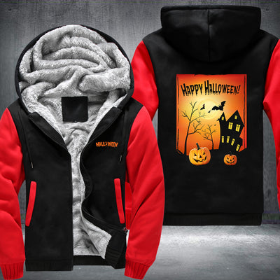 Halloween Pumpkin House Fleece Hoodies Jacket