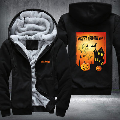 Halloween Pumpkin House Fleece Hoodies Jacket