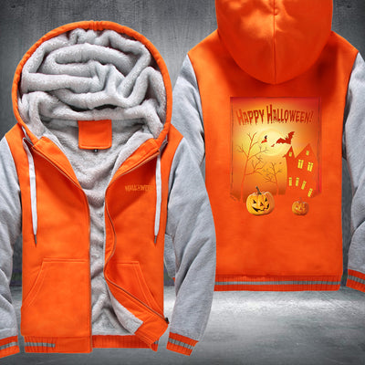 Halloween Pumpkin House Fleece Hoodies Jacket