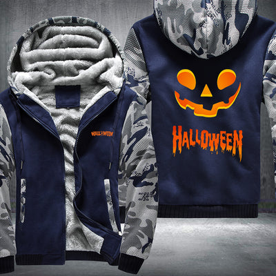 Halloween Scary Smile Pumpkin Fleece Hoodies Jacket