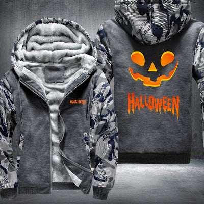 Halloween Scary Smile Pumpkin Fleece Hoodies Jacket