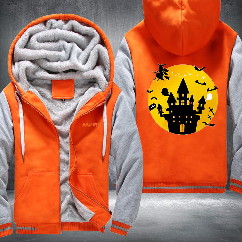 Halloween Scary Castle Fleece Hoodies Jacket