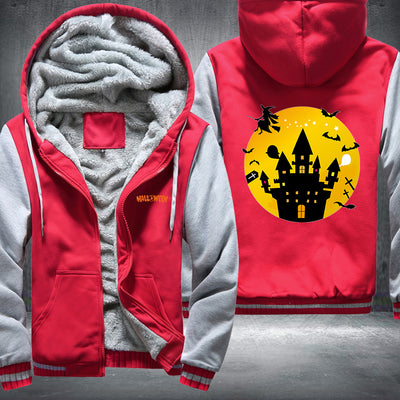 Halloween Scary Castle Fleece Hoodies Jacket