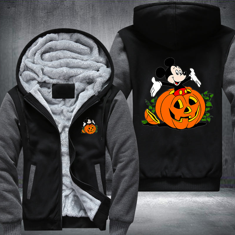 Halloween Mickey Pumpkin Fleece Hoodies Jacket