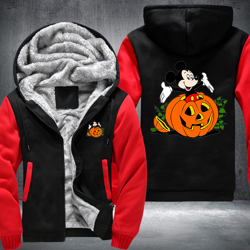 Halloween Mickey Pumpkin Fleece Hoodies Jacket