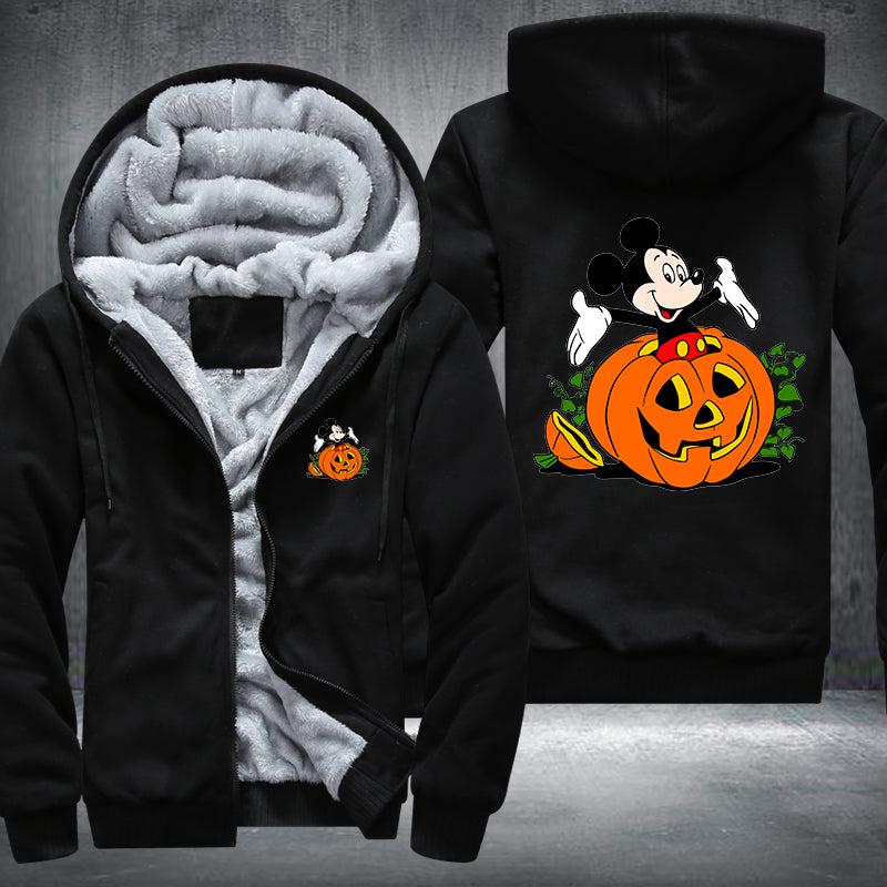 Halloween Mickey Pumpkin Fleece Hoodies Jacket