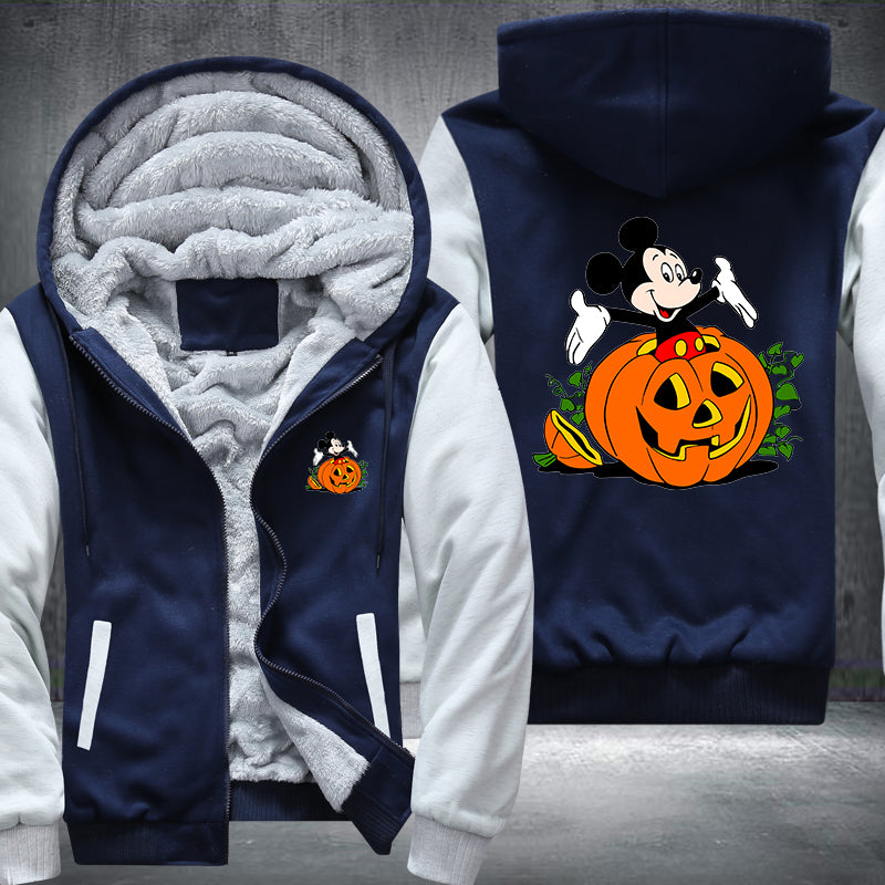 Halloween Mickey Pumpkin Fleece Hoodies Jacket