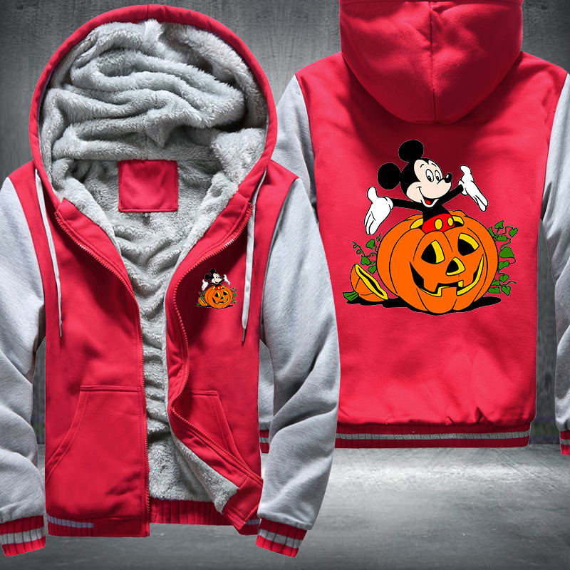 Halloween Mickey Pumpkin Fleece Hoodies Jacket