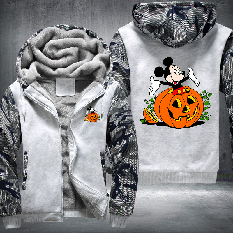 Halloween Mickey Pumpkin Fleece Hoodies Jacket