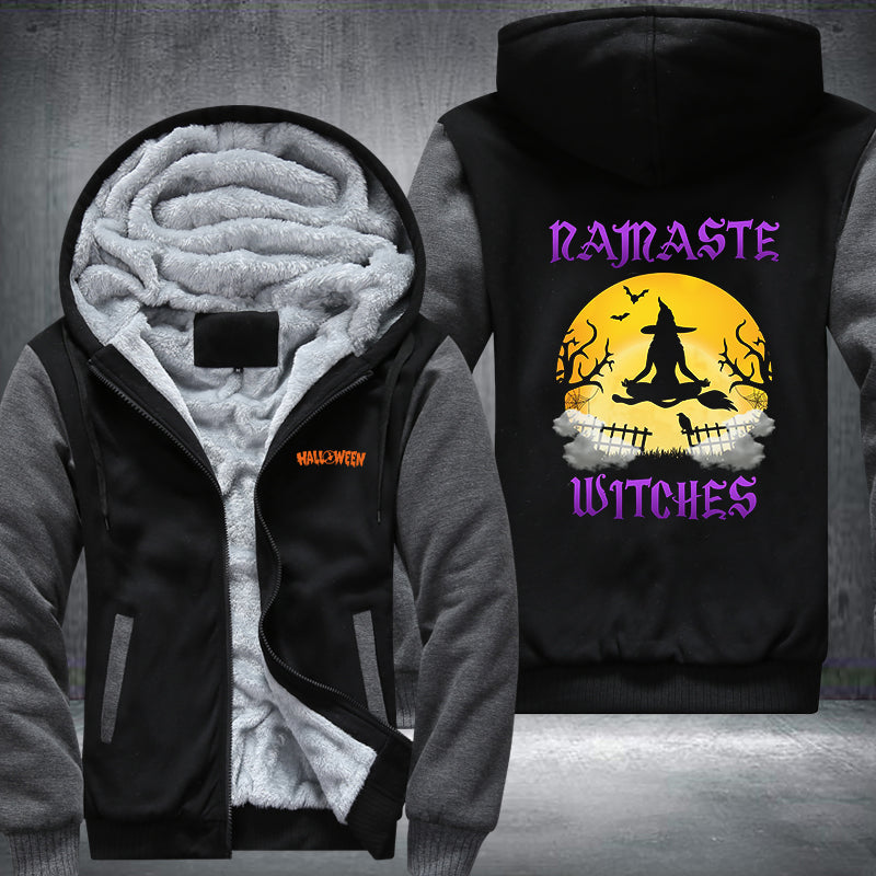 Halloween Namaste Witches Fleece Hoodies Jacket