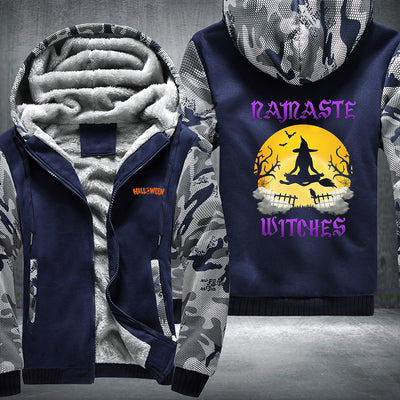 Halloween Namaste Witches Fleece Hoodies Jacket