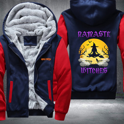 Halloween Namaste Witches Fleece Hoodies Jacket