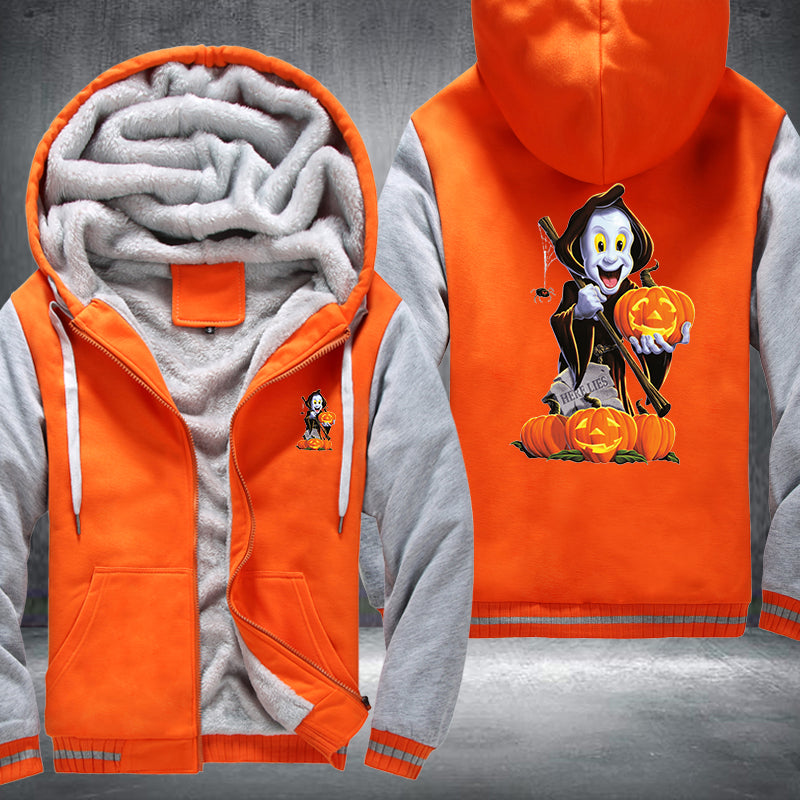 Halloween Ghost and Pumpkin Fleece Hoodies Jacket