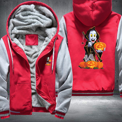 Halloween Ghost and Pumpkin Fleece Hoodies Jacket