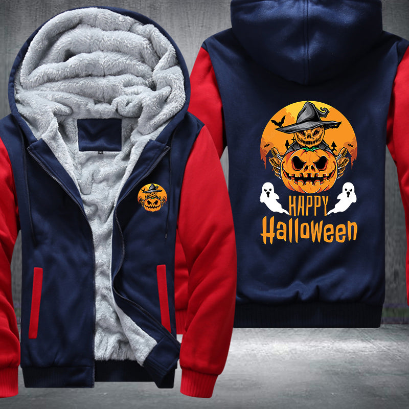 Pumpkin Ghost Happy Halloween Fleece Hoodies Jacket
