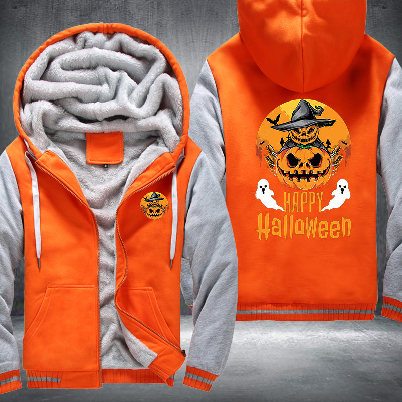 Pumpkin Ghost Happy Halloween Fleece Hoodies Jacket