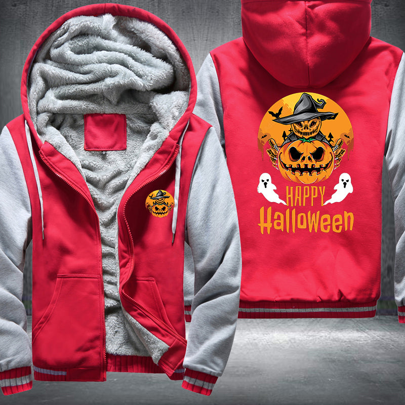 Pumpkin Ghost Happy Halloween Fleece Hoodies Jacket
