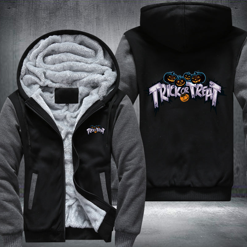 Halloween Pumpkin Trick or Treat Fleece Hoodies Jacket