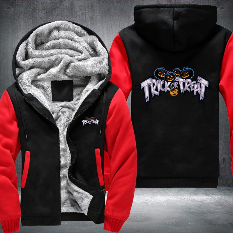Halloween Pumpkin Trick or Treat Fleece Hoodies Jacket