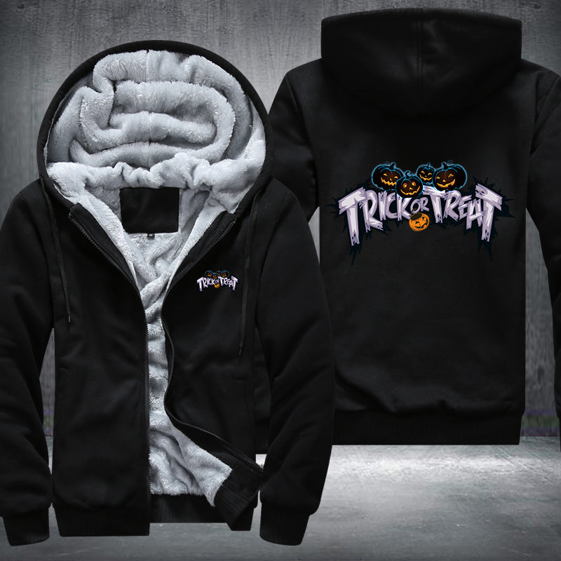 Halloween Pumpkin Trick or Treat Fleece Hoodies Jacket