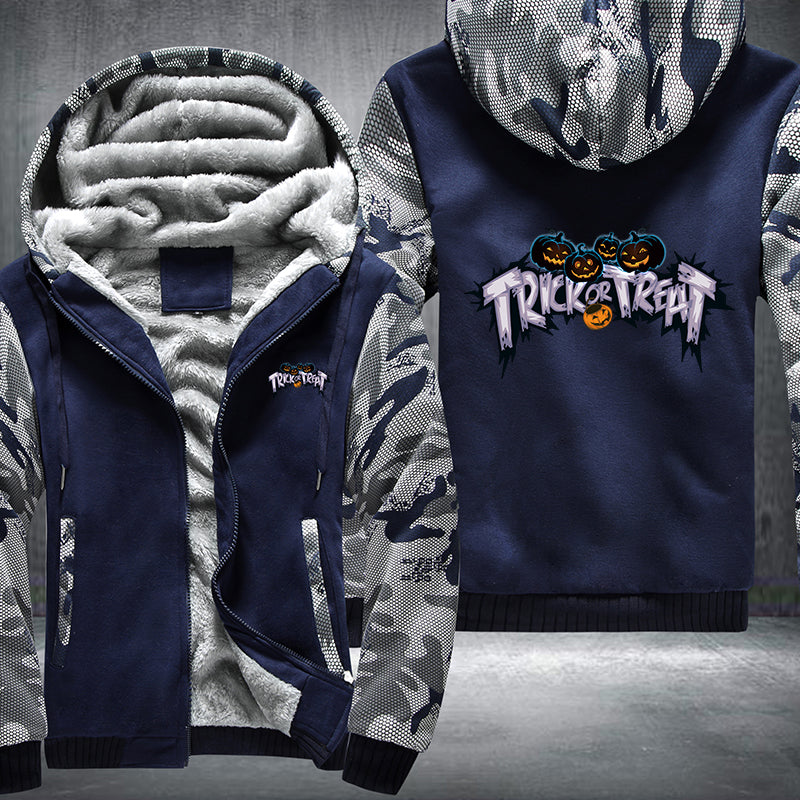 Halloween Pumpkin Trick or Treat Fleece Hoodies Jacket