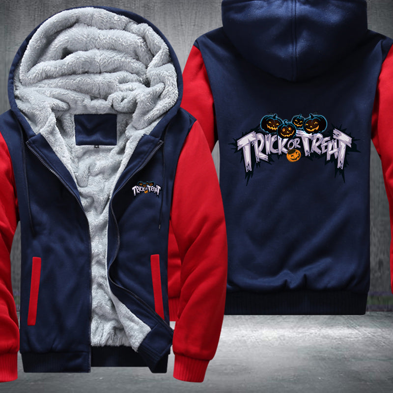 Halloween Pumpkin Trick or Treat Fleece Hoodies Jacket
