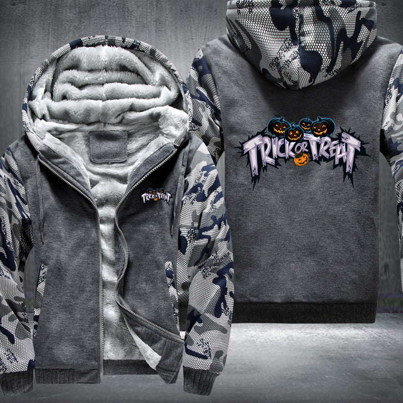 Halloween Pumpkin Trick or Treat Fleece Hoodies Jacket